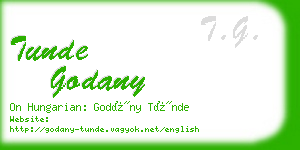 tunde godany business card